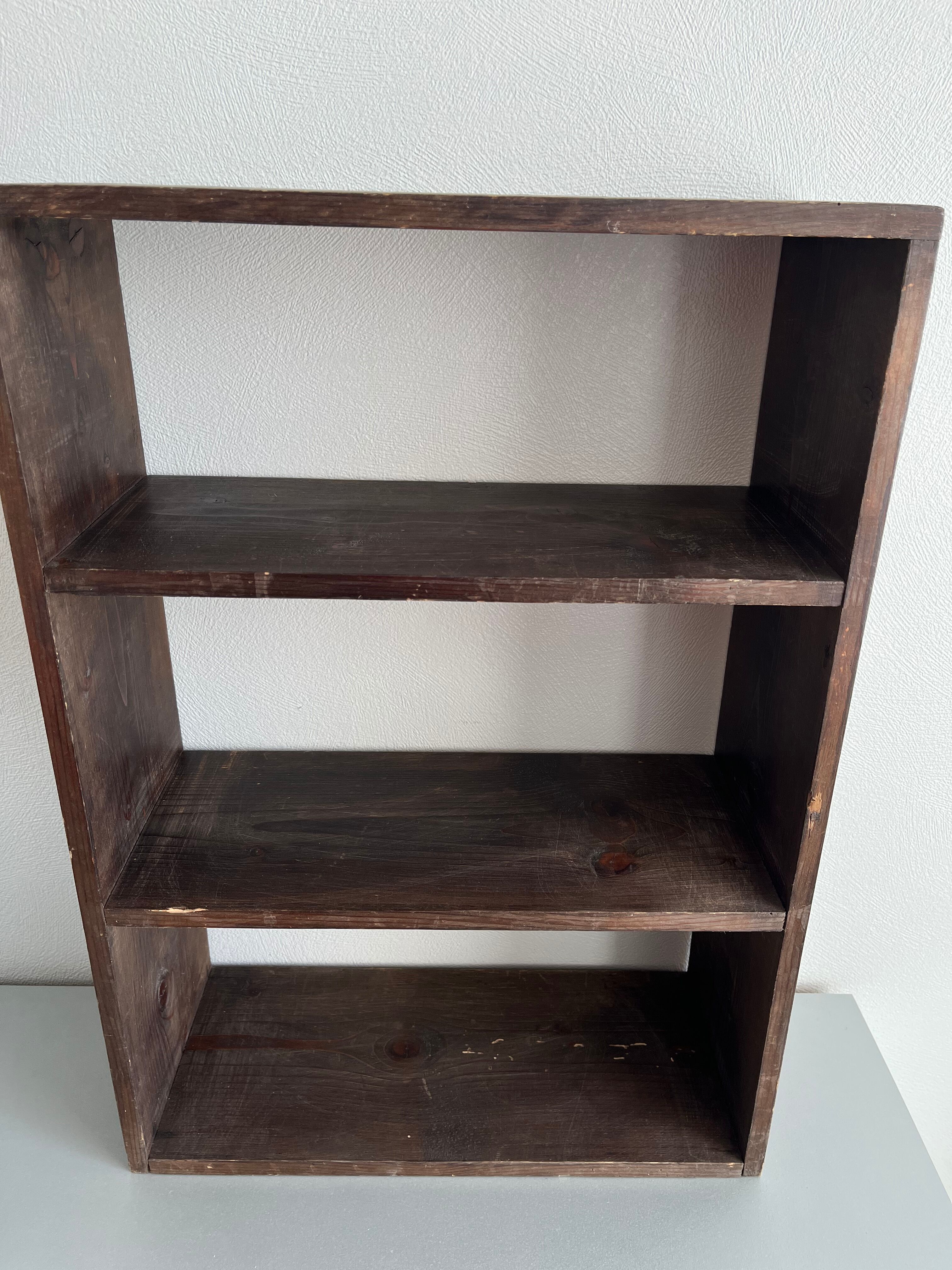 Patinated wood shelf
