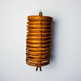 JA “Junco” caned rattan wall lamp by Coderch for Tunds, 1960, Spain