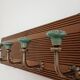Wall-mounted coat rack 50 cm – 5 ceramic hooks in vintage style green