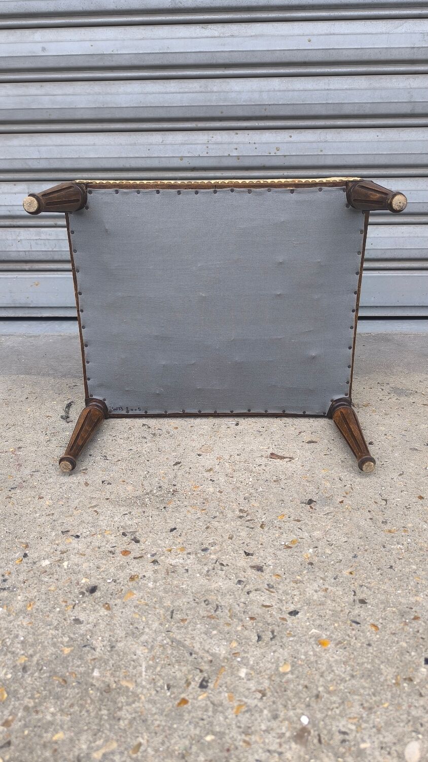 Louis XVI period wooden and velvet ottoman