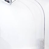 Lampadaire arc en marbre et métal chromé, années 1970