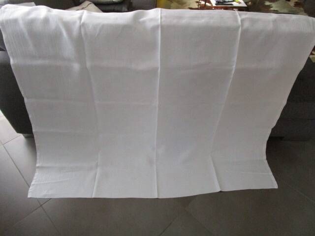 Antique damask tablecloth, monogrammed 140x160cm