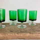 4 small green LUMINARC “Sweden” glasses