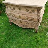 Antique Louis XVI style chest of drawers with wooden top