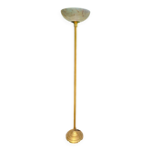 Golden floor lamp with opaline glass lampshade