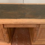 Double-sided desk Solid oak coffered desk XIX century