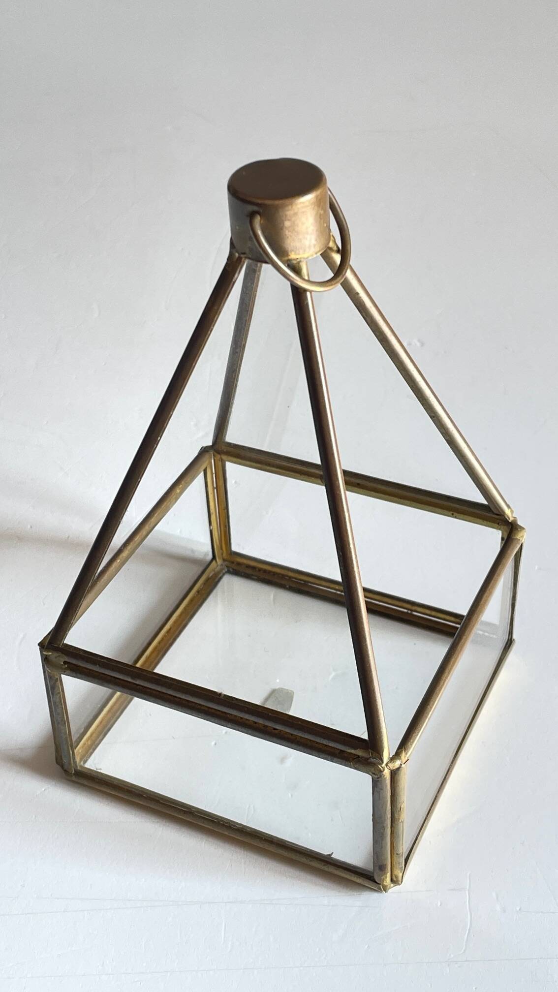 Vide-poche verre et laiton vintage