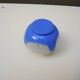 Ancien vase boule en verre blanc et bleu