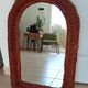 Vintage braided wicker mirror 72x47cm