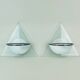 Pair of italian 1980s sconces wall lamps lamperti model illo etched glass and metal