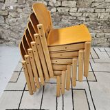 Lot 6 chaises danois empilable 1970 vintage