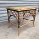 1930s rattan and wicker side table
