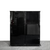Vintage Italian Black wardrobe by Gianfranco Frattini for Molteni, 1970s