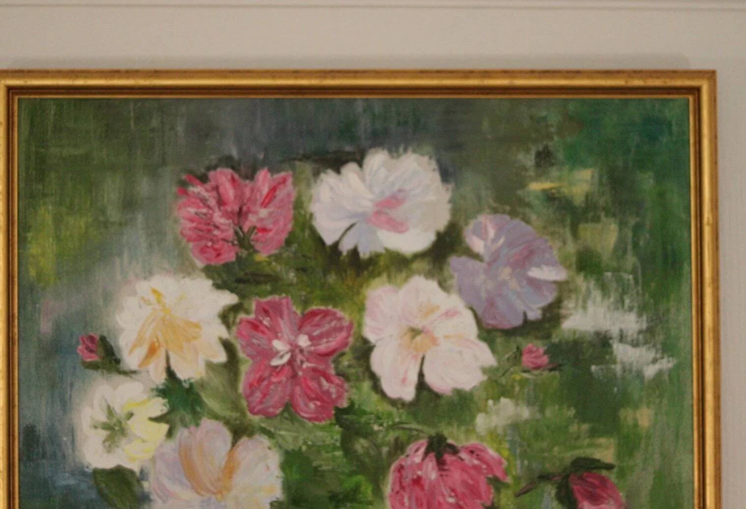 Original Oil on Canvas – “Large Bouquet” by JJ – Signed, Framed 65 × 77 cm