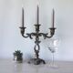 Candlestick three branches bronze Babbitt, late nineteenth