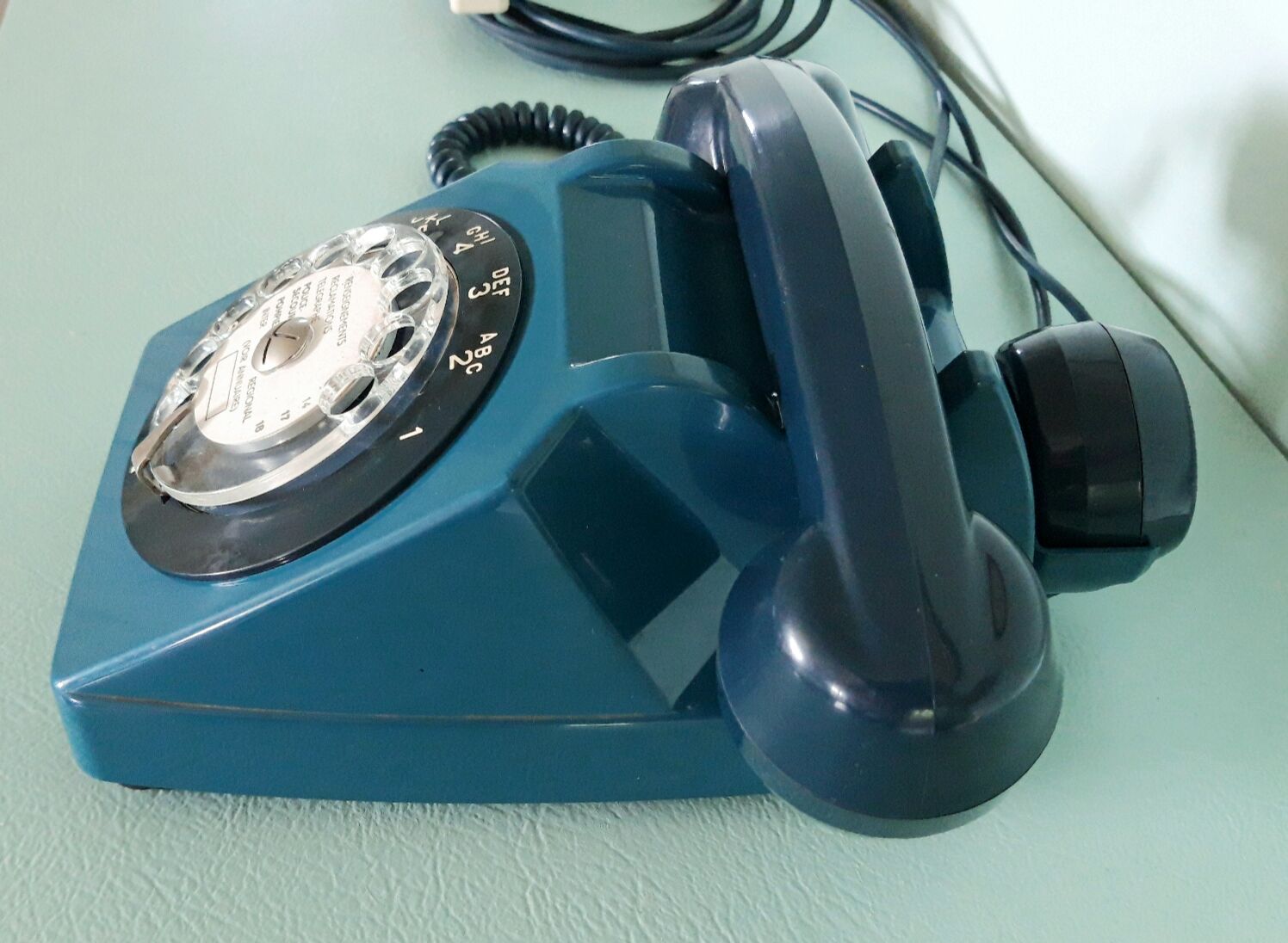 Blue vintage phone