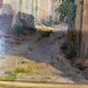 Oil on panel of courregelongue old picturesque street
