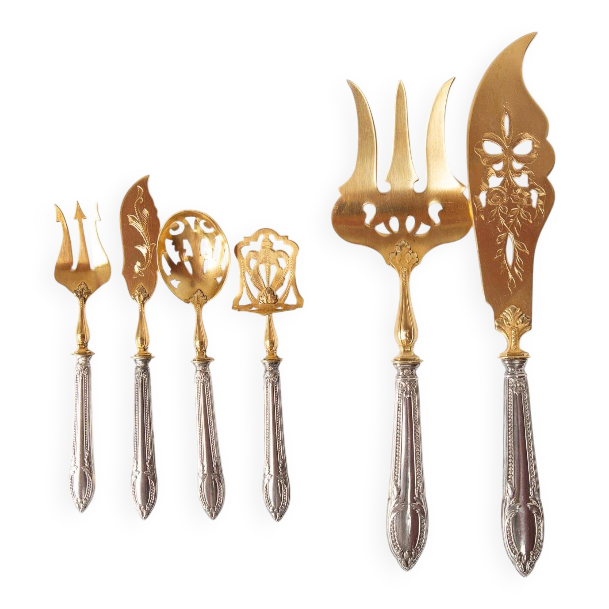 Fish hors d'oeuvres sets, Belle Epoque, circa 1910 (6 pieces)