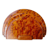 Art deco letter holder in elm burl 1930