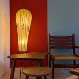 Tabouret tripode chêne massif - brutaliste