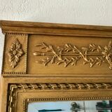 Gilded and beveled pier mirror 88x58cm