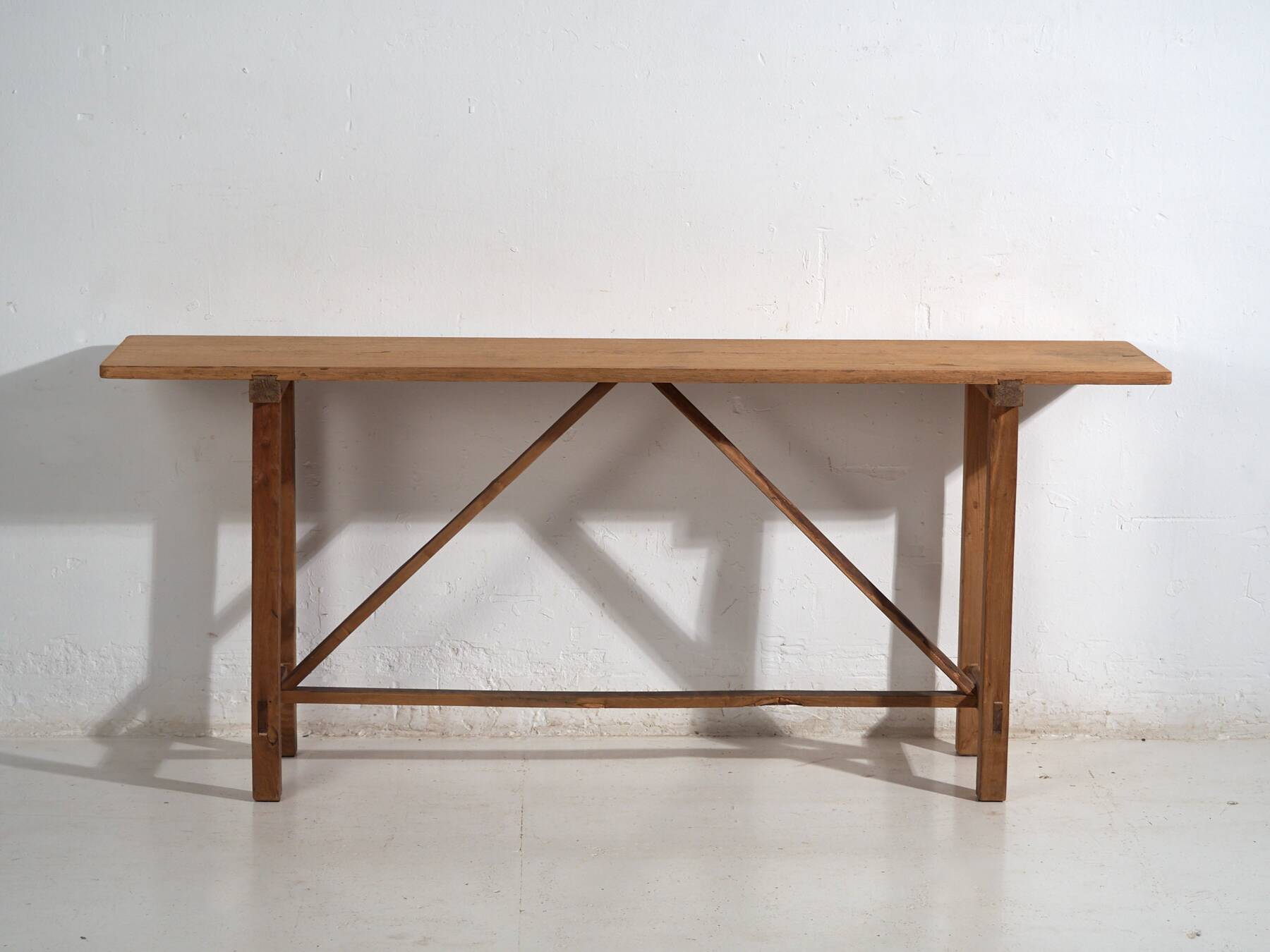Antique Japanese work table in solid wood – wabi sabi console – Taishō–Showa period (c. 1910–1950)