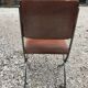 Suite of 4 vintage orange chairs 1970 steel and suede