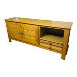 Rare enfilade in solid oak designed by Robert Guillerme & Jacques.