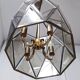 Vintage handmande octagonal glass and brass pendant lantern, Italy