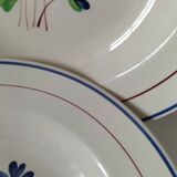 Trio of K&G Lunéville soup plates – Chantilly model, hand-painted