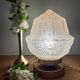 Vintage art deco globe table lamp in frosted glass