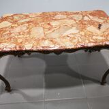 Marble and brass coffee table