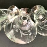 6 wine glasses carved with lily of the valley sprigs