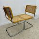 Lot of 2 identical caned chairs Cesca B32 design Marcel Breuer 1970 Made in Italy vintage
