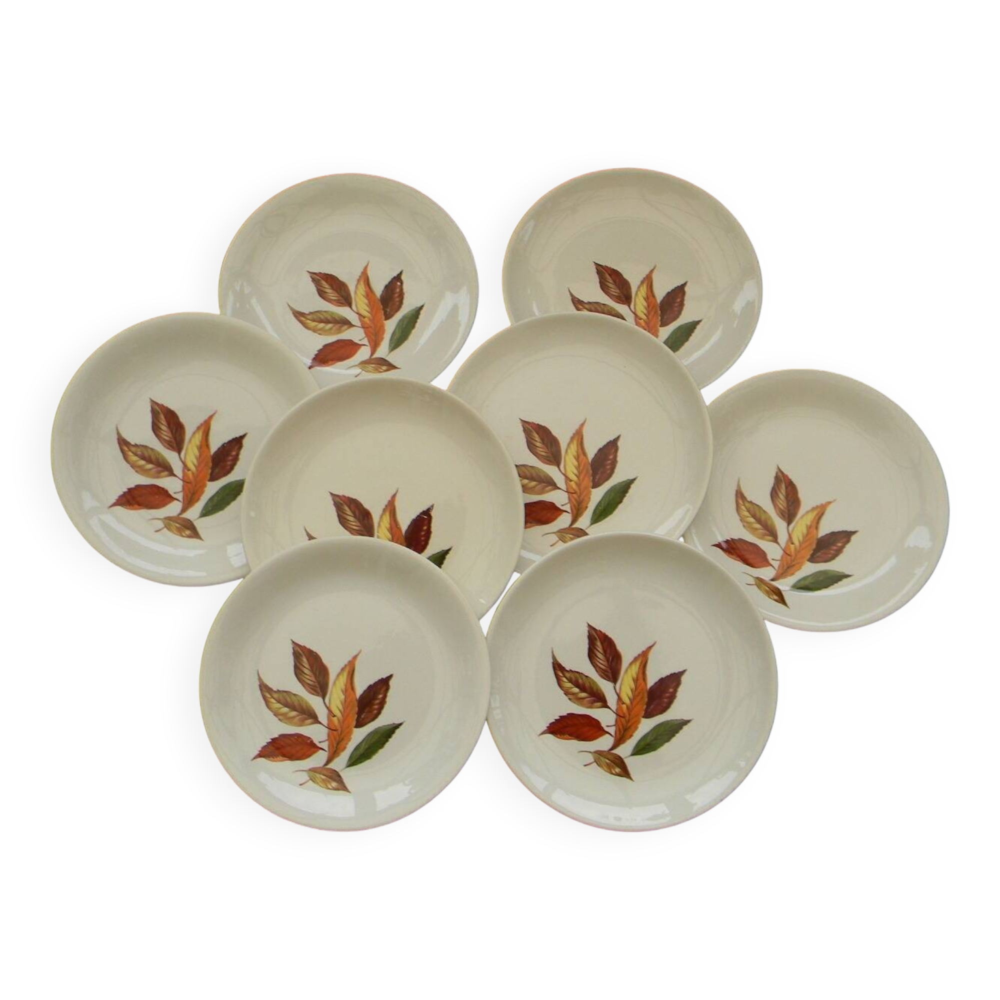 Set of 8 dessert plates in earthenware from ORCHIES. Model Underwood.