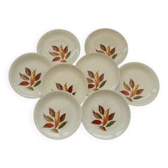 Set of 8 dessert plates in earthenware from ORCHIES. Model Underwood.