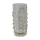 Brutalist transparent glass vase, Pavel Panek 1971