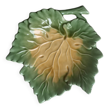Vide poche, plat, barbotine feuille estampillee Orfinox, vintage