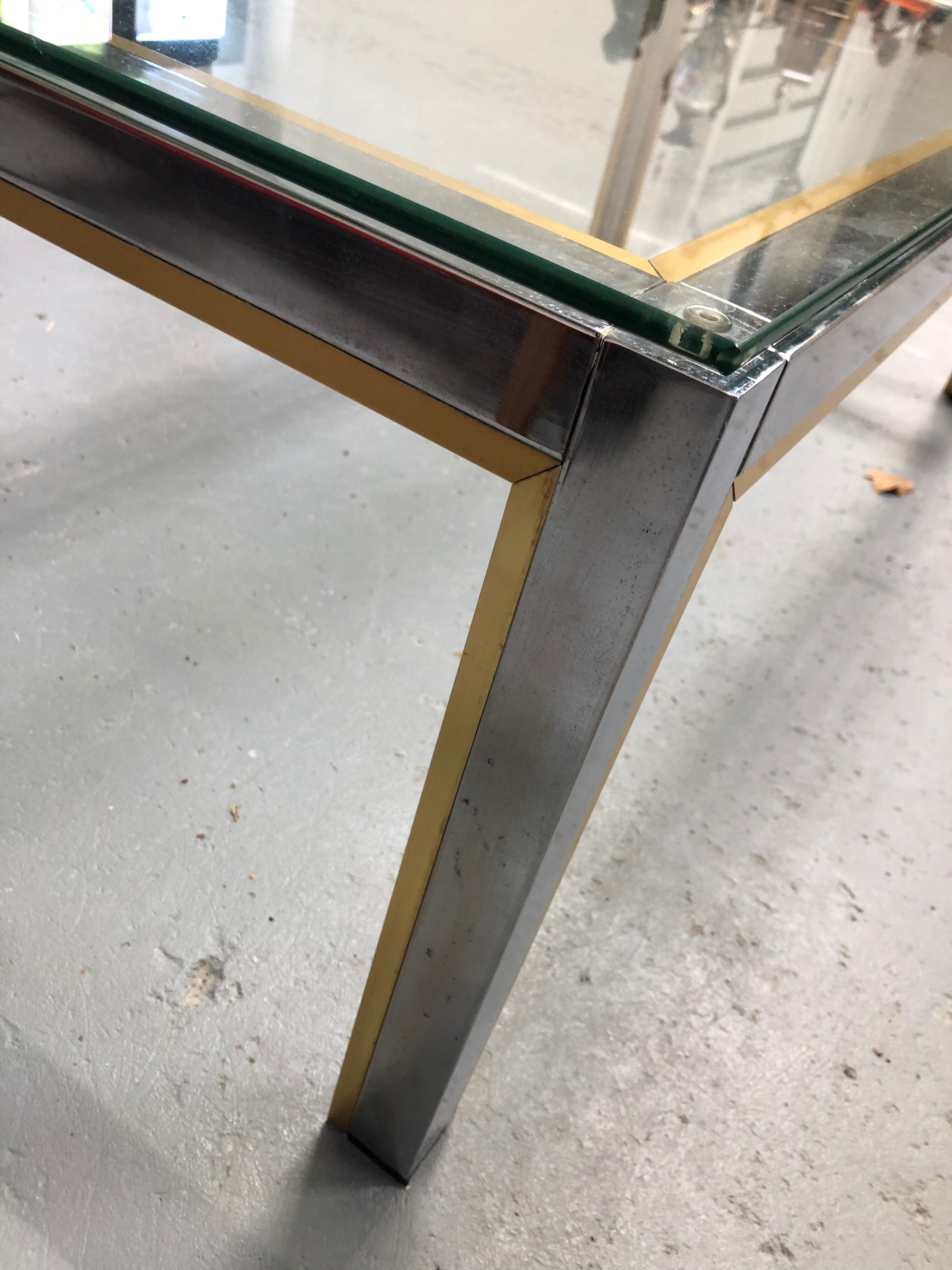 Coffee table chrome brass