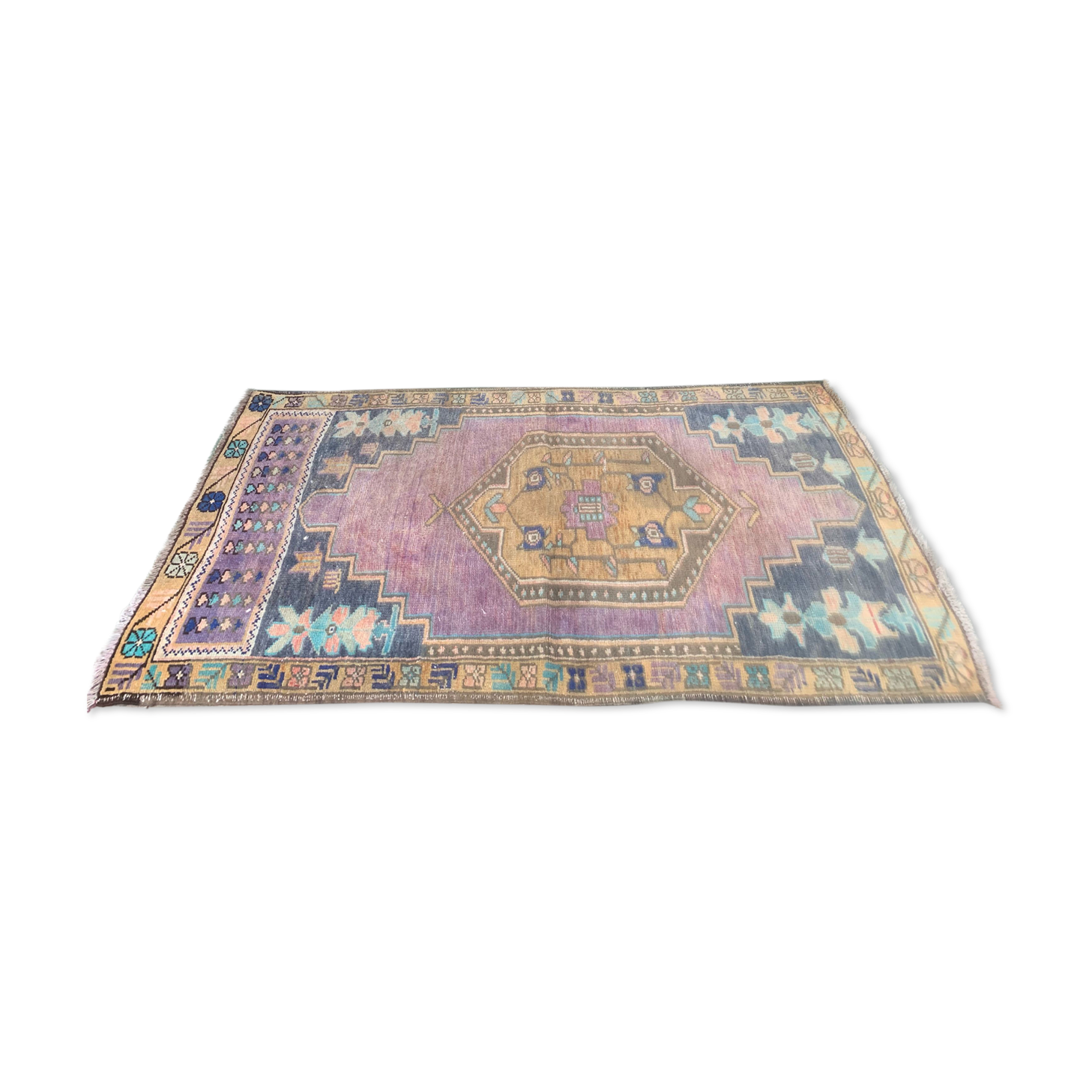 Turkish oushak rug 143x80 cm vintage carpet