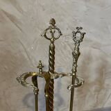 Bronze fireplace set