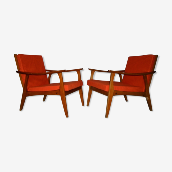 Paire de fauteuils scandinave des années 50