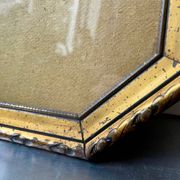 Antique Octagonal brass metal frame 30 cm  x 23 cm