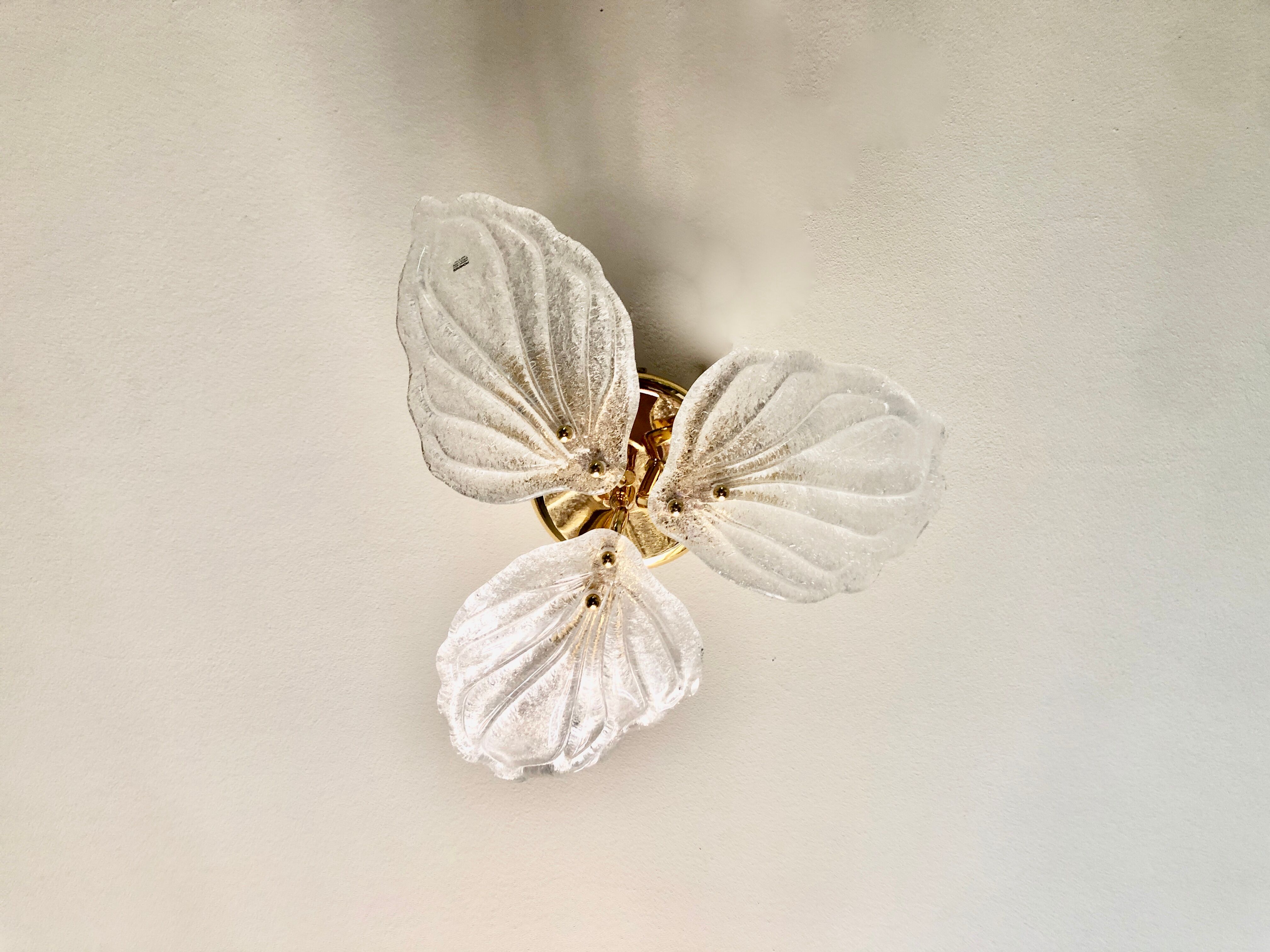 3-sheet Murano glass ceiling lamp for Novaresi
