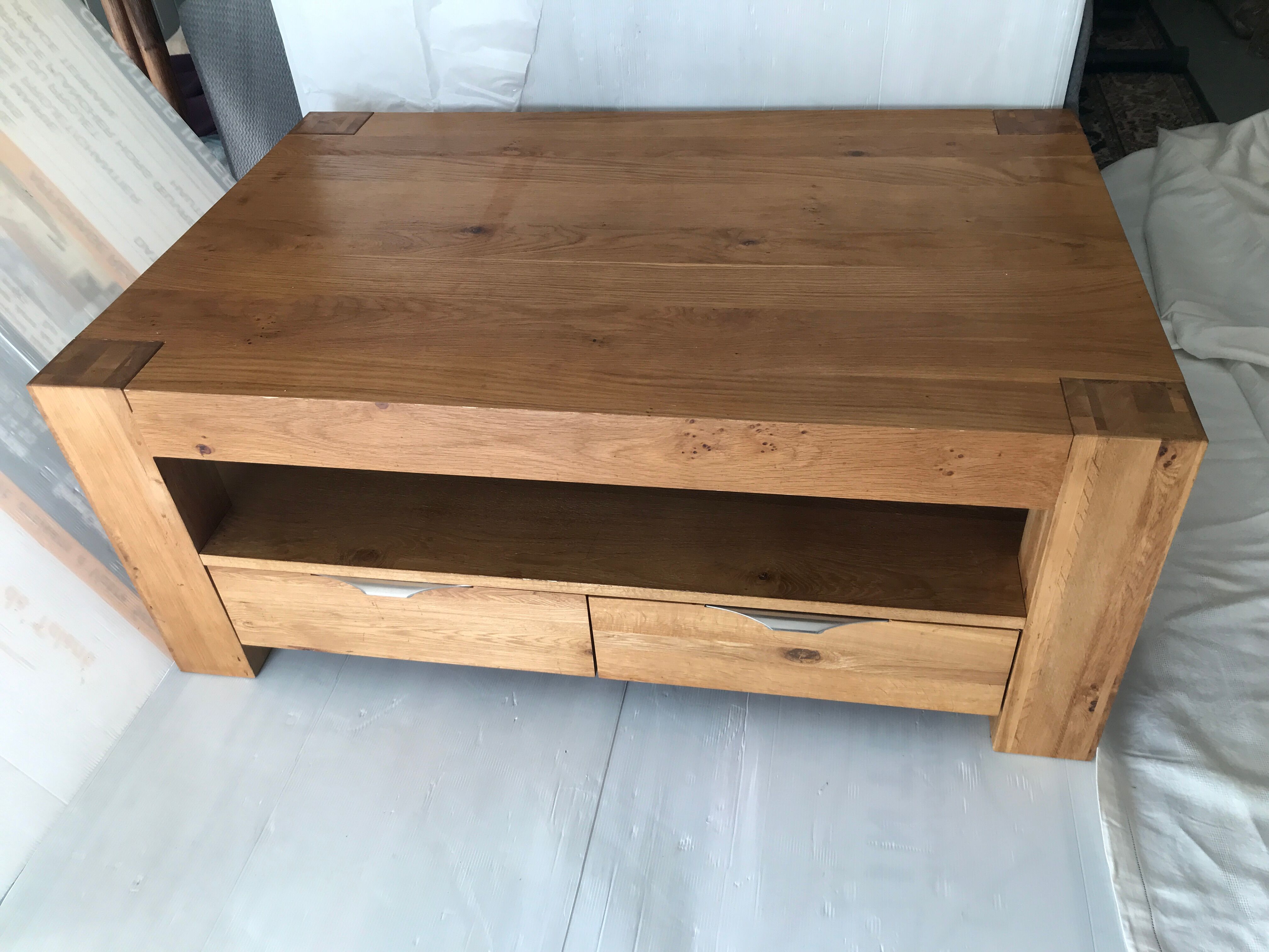 Drop table, solid wood tv cabinet
