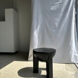 Monoxyl sofa end in black mango tree tripod half-sphere tray h:45 d:44