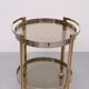 Hollywood Regency round Brass and Nickel Serving trolley 1970s