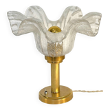 Table lamp "Corolle" – Murano Bullicante glass & patinated brass