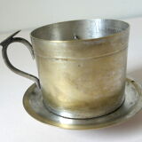 Individual silver metal coffee maker