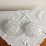 Set of 2 thick glass cups vintage
